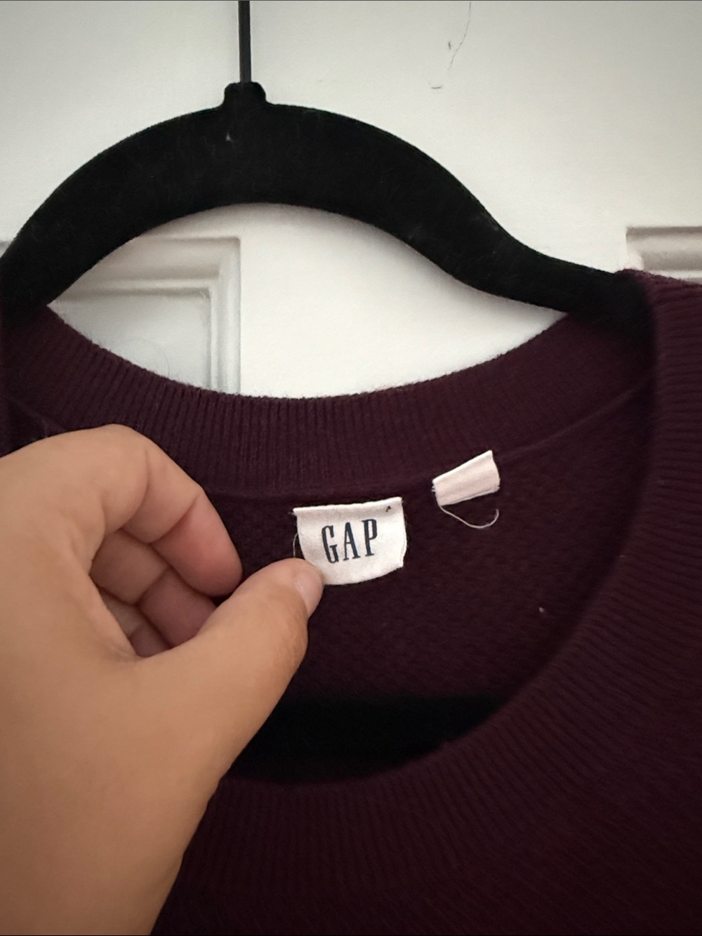 Gap Women’s Crewneck Striped Sweater - Burgundy and Light Pink - Picture 2 of 3